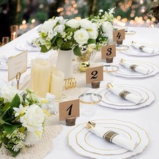 100 Pcs Wooden Table Place Card Holder Menu Name Stand Wedding Christmas DecorUK
