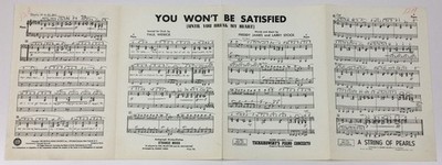 Vintage 1945 Piano Sheet Music You Won't Be Satisfied Freddy James & Larry Stock