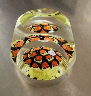 Fratelli Toso Faceted Paperweight, Rarely Seen ''F'lli Toso'' signature cane