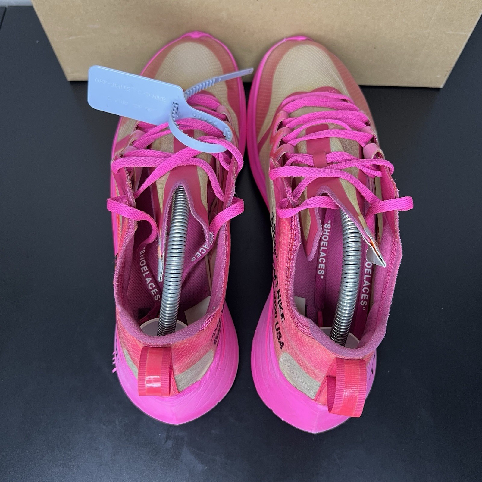 OFF WHITE X NIKE Taglia 10 5 Nike Off White x Zoom Fly SP rosa tulipano