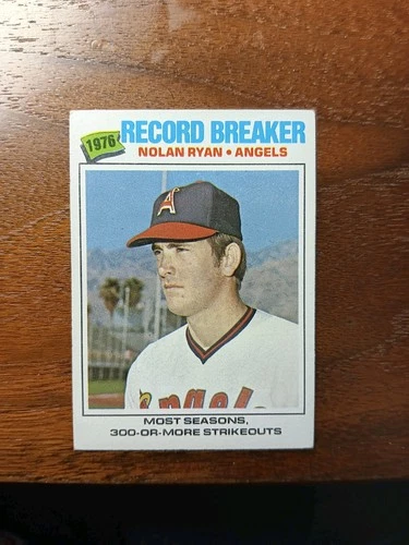 1977 Topps - Record Breaker Nolan Ryan #234 Angels Most 300+ Strikeout Seasons.