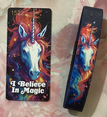 Zox I Believe In Magic Armband und Karte. Einhorn Thema