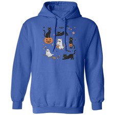Cute Ghost Kitty Design - Cats in Halloween Costumes Unisex Hooded Sweatshirt