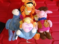 Winnie The Pooh Bean Bag  Plush Lot Cowboy Piglet Eeyore Tigger