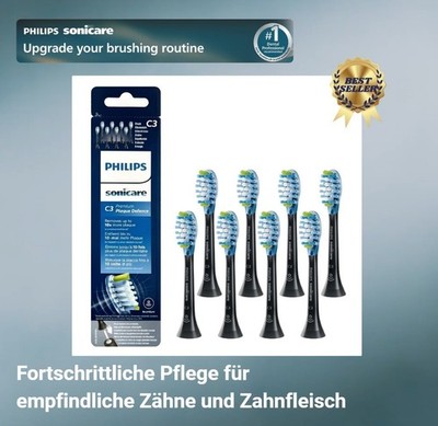 8er Pack Philips Sonicare C3 Ersatzbürsten Premium Plaque-Control-Bürstenköpfe