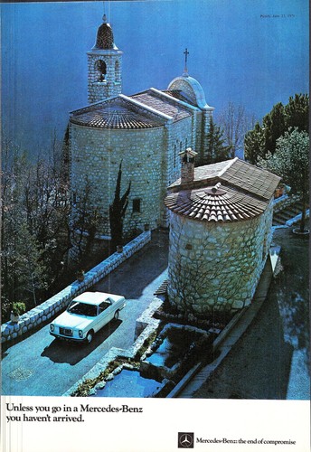 Original 1971 Anzeige Mercedes Limousine Motor Car Oldtimer Castillon Frankreich Print Ad