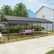 Metal Carport 13'x26' Heavy Duty Canopy Garage Galvanized Steel Roof for Cars