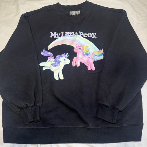 Hasbro My Little Pony Graphic Crewneck Sweatshirt Women M Black  - Picture 1 of 9