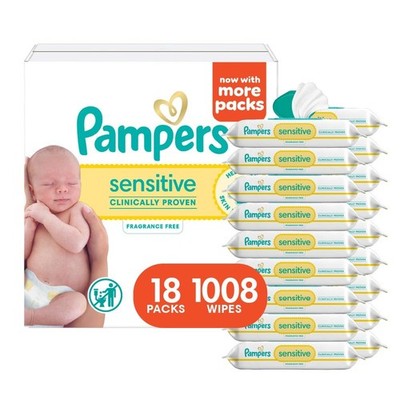 Pampers Sensitive Baby Wipes 1008 Fragrance Free