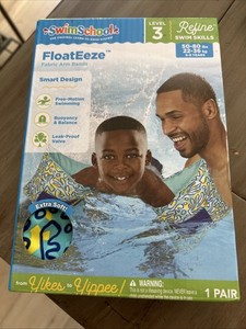 SwimSchool FloatEeze Soft Fabric Arm Bands Level 3 50-80 lbs 6-8 Yrs Old 1 Pair