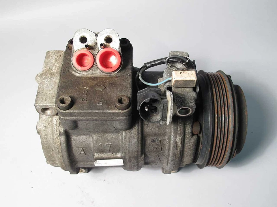 Compresor de aire acondicionado BMW Denso 1991-1999 E36 E34 325i 328i 525i M50 M52 OEM USADO R134a Foto 2 de 4