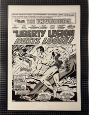 Invaders Original Comic Art-B&W 8.5x11 Production Art Iss. #37-Title Pg. Splash