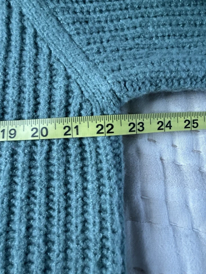 Suéter Vince Camuto Para Mujer Talla S Cuello Imitado Verde Grueso Tejido Cabincore Acogedor Foto 3 de 4