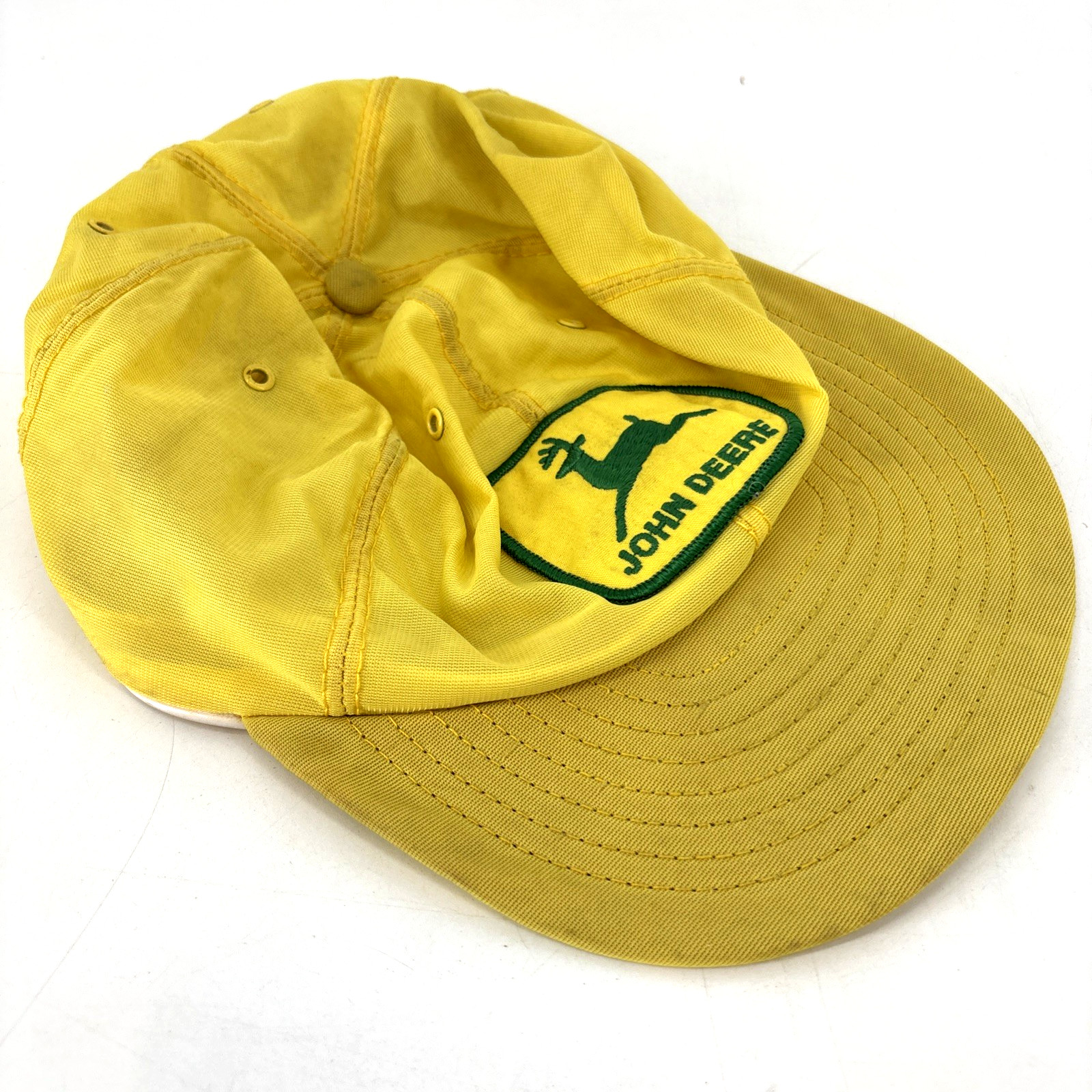 VTG JOHN DEERE Snapback Trucker Hat Patch Yellow … - image 6