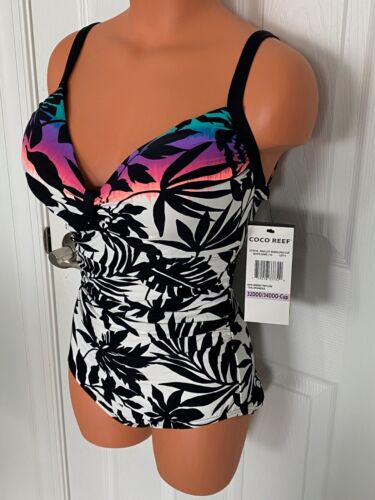 Coco Reef Size 32DDD-34DDD Multi Padded UW Cup 1 Piece Swimsuit NWT