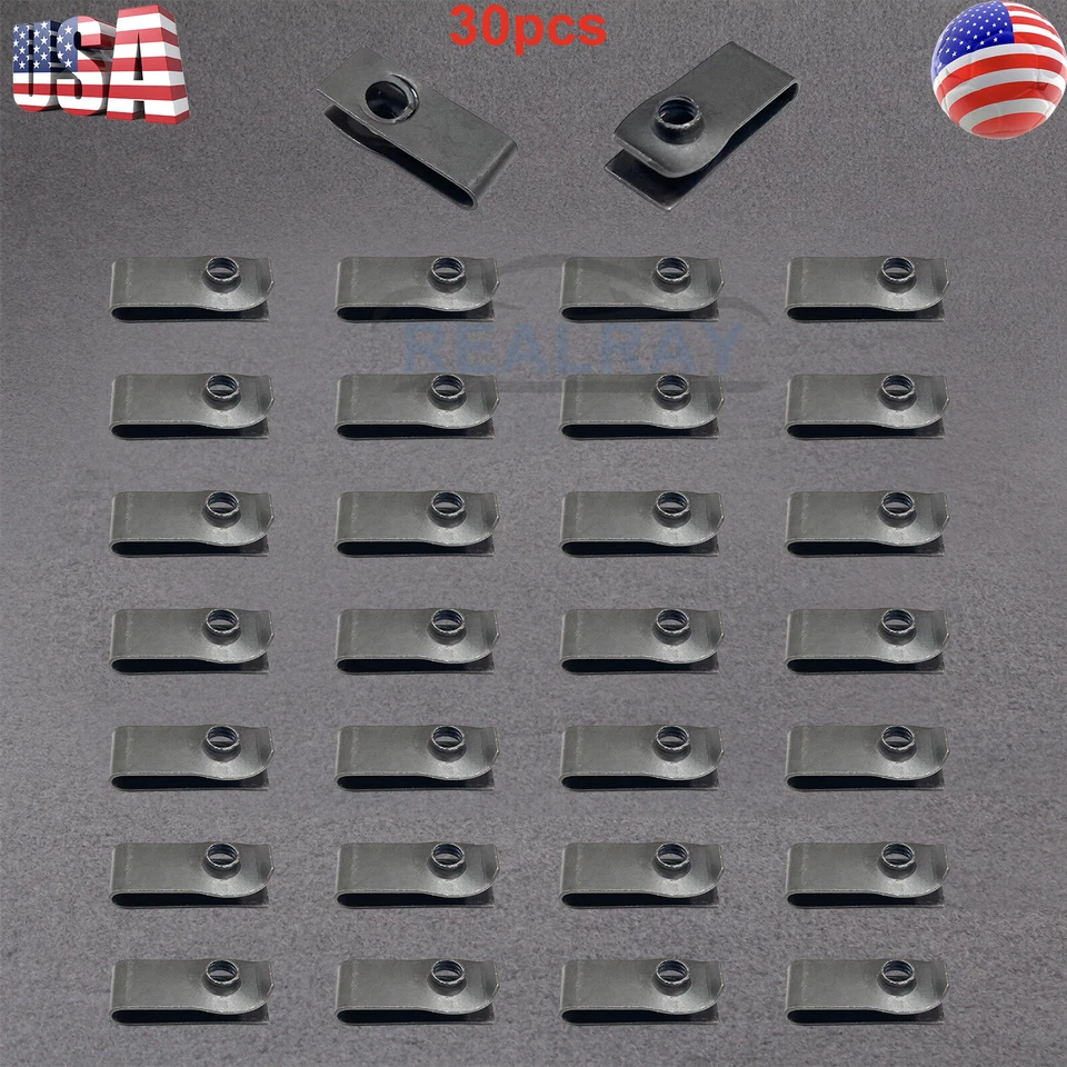 30 tuercas en U largas extruidas 6-1,0 mm tamaño de tornillo para GM 11503715 11506099 stock en EE. UU. Foto 3 de 4