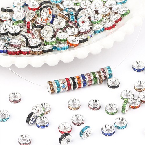 50pcs Ab Rhinestone Balls Multicolor Crystal Round Loose Spacer Beads Accessory - Picture 4 of 54