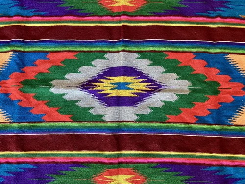 Manta Sarape Mexicana Saltillo Grande Multicolor 78" x 54" - ¡Preciosa! - Imagen 2 de 4