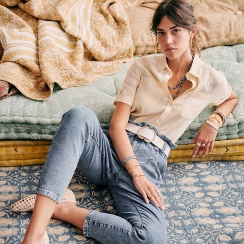 Sezane Saia Shirt Buttondown Heart 