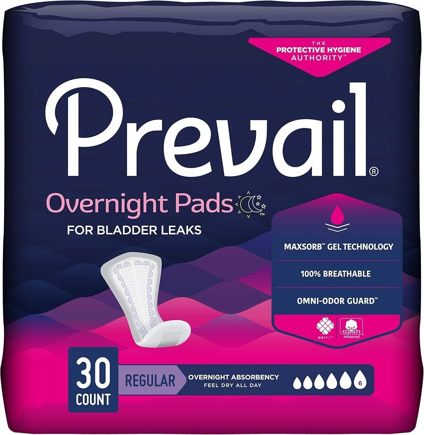 SM Prevail Female Guard Overnite - 30ct