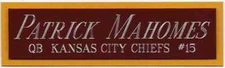 PATRICK MAHOMES CHIEFS NAMEPLATE AUTOGRAPHED Signed FOOTBALL-HELMET-JERSEY-PHOTO