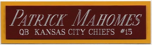 PATRICK MAHOMES CHIEFS NAMEPLATE AUTOGRAPHED Signed FOOTBALL-HELMET-JERSEY-PHOTO