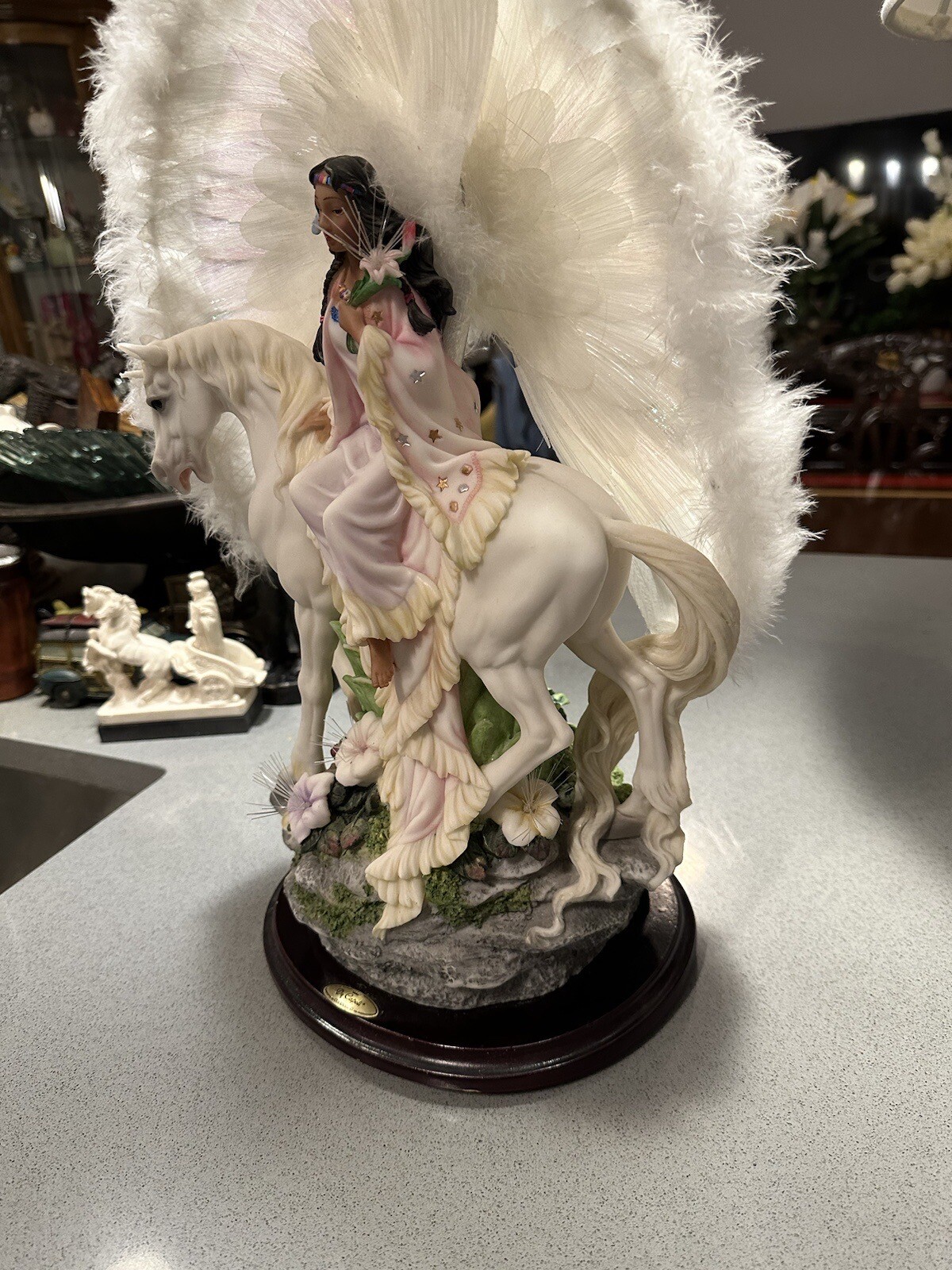 Native American Angel De Capoli Collection Fiber Optic Figurine Statue
