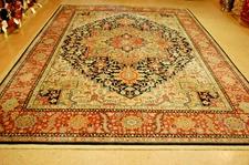 MINT AUTHENTIC AMERICAN KARASTAN NAVY HERIZ#700/701 RUG CARPET 8'8"x12'RARE SIZE