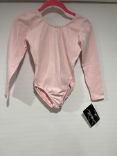 Motionwear Girls Soft Pink Long Sleeve Leotard 12-14 NWT