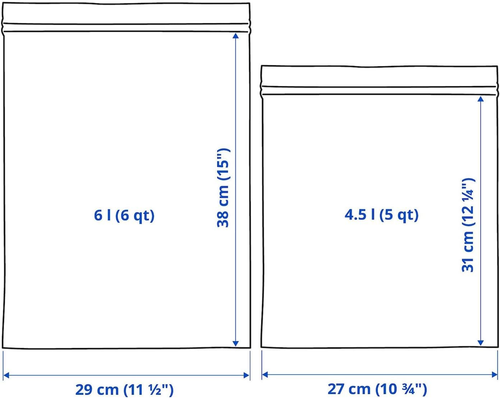 Ikea Sacchetti Di Plastica Blu Ideali per Freezer – 15 Sacchetti Da 6 L (28.5 X - Foto 7 di 12