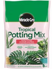 Miracle-Gro 71276430 6 Quart Tropical Plant Potting Mix - Pack of 1