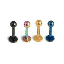 16G 14G 5/16  8mm Titanium Anodized Steel Labret Monroe Ring Tragus Ear Lip Bar