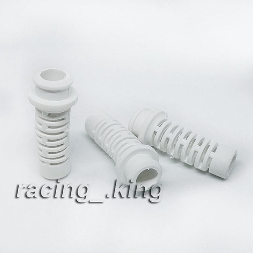 3 Pcs White 9.5mm x 6.5mm Rubber Strain Relief Cord Boot Protector Cable Sleeve - Picture 2 of 5