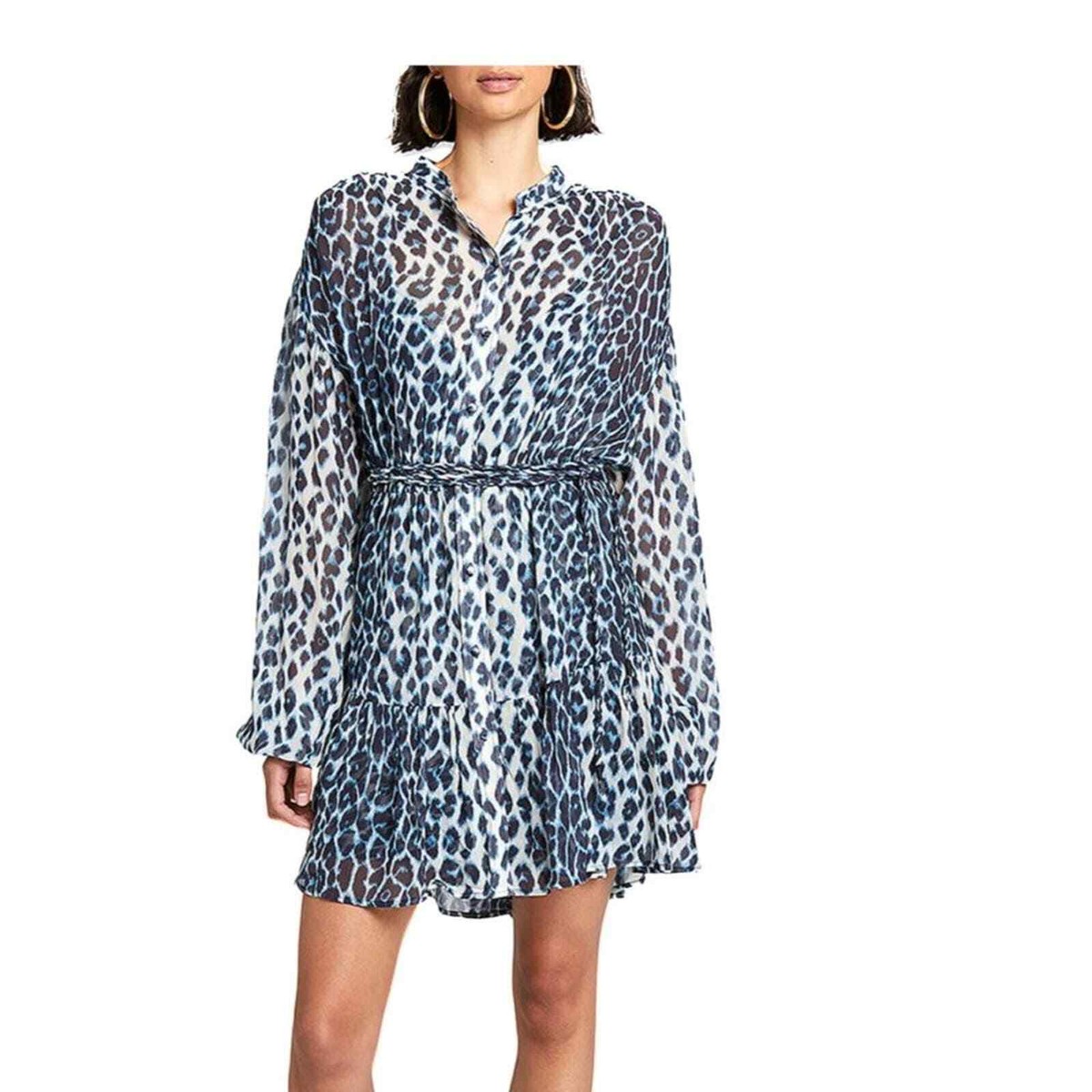 A.L.C. dress size 4 shirt dress ombre "Jen" chiffon blue leopard print gauzy | eBay A.L.C. dress size 4 shirt dress ombre "Jen" chiffon blue leopard print gauzy | eBay