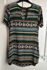 Warehouse uk 6 Green, Yellow, Black & White dress