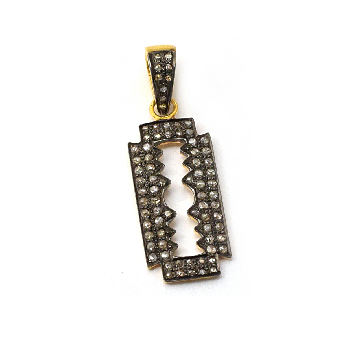 Diamond razor blade pendant sale
