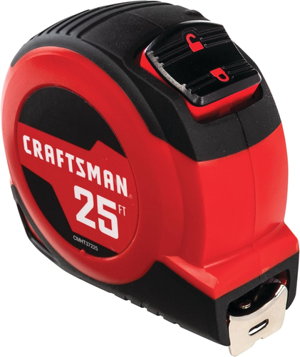 25-Ft Tape Measure with Fraction Markings, Retractable, Self-Locking (CMHT37225) - Picture 8 of 12