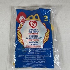 McDonald's 1999/1993 TY Beanie Babies  Smoochy The Frog   3 RETIRED UNOPENED