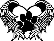 Paw Print Wings Heart Pet Wall Car Truck Window Vinyl Sticker Decal 6" x 4.8"