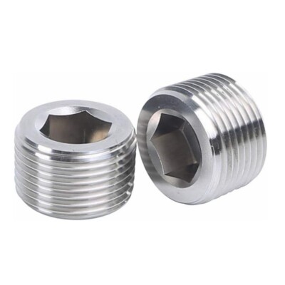 2x 3/4'' NPT Pipe Plug Male Thread Stainless Steel Fitting Countersunk Hex C446