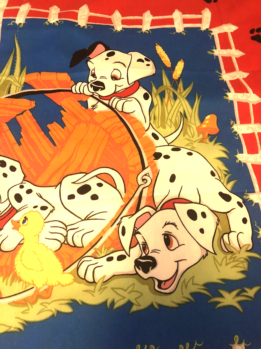 Vintage Disney 101 Dalmatians Curtains Red Super Rare Made In USA