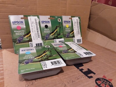 Epson T0331, T0332, 2x T0333, T0334 SCHWARZ MAGENTA GELB CYAN TINTE Bundle