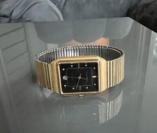 Halston Womens Watch 26mm Gold Tone Case Band 200 PC32A Quartz Analog