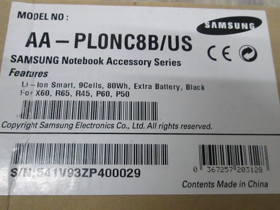 Bateria para Samsung AA-PLONC8B/US LI-ION SMART 9CELLS 80WH BATERIA PRETA NOVA - Imagem 2 de 4