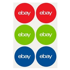 Red Green Blue Round eBay-Branded Sticker Multi-Pack 3” x 3” With Free Shipping