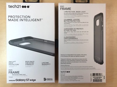 New OEM Tech21 Evo Frame Case for Samsung Galaxy S7 Edge - Black Smoke