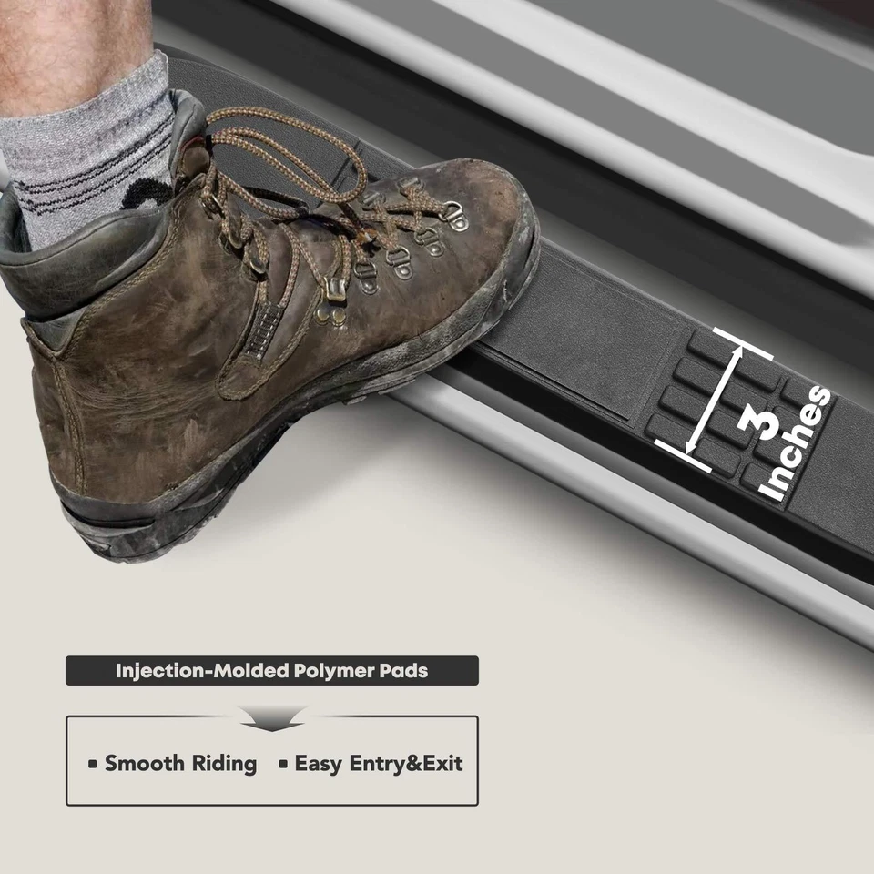 Barras de peldaños laterales redondas cromadas S/S 304 de 3" para camioneta Silverado Sierra cabina extendida Foto 3 de 4