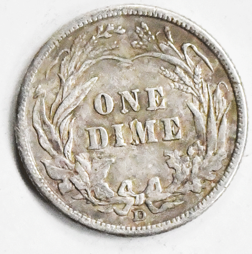 1911 D 10c Barber Silver Dime Rare Ten Cents Denver - 第 2/8 張圖片