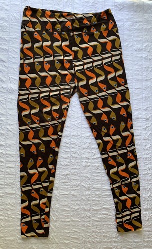 LuLaRoe Brown Leggings Snake Eyes Tall 