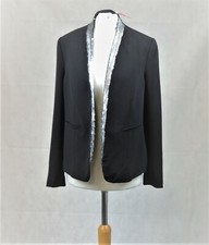 Together Open Front Black Blazer With Silver Sequin Lapels Uk 22 Ln042 Nn 02